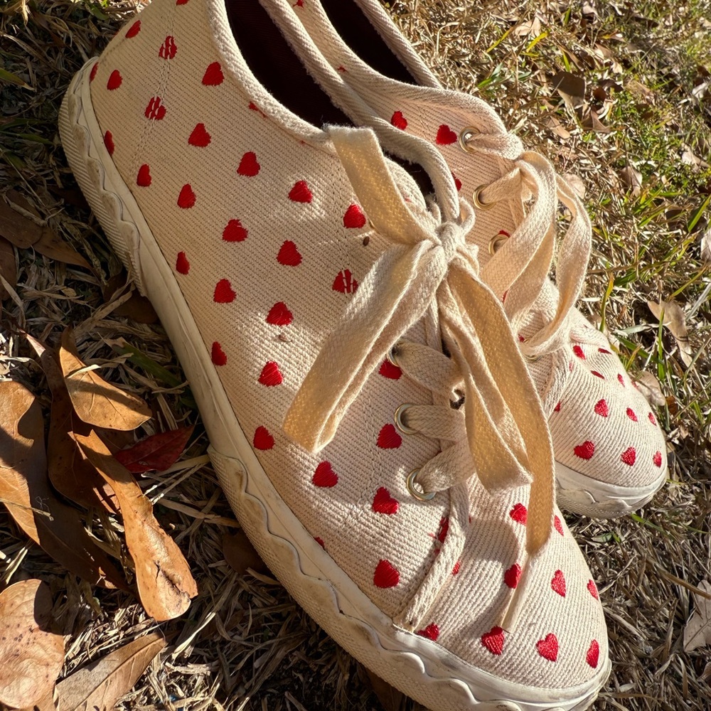 Kate Spade Cream and Red Heart Sneakers - Picture 8 of 8